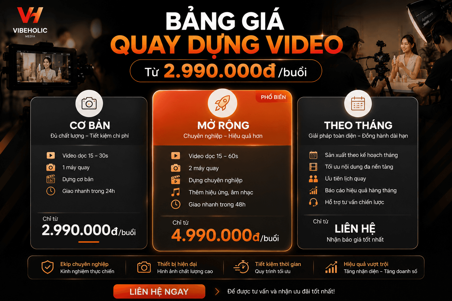 Dịch vụ quay dựng video ngắn tại Đà Nẵng — trọn gói từ 2.990.000đ/buổi