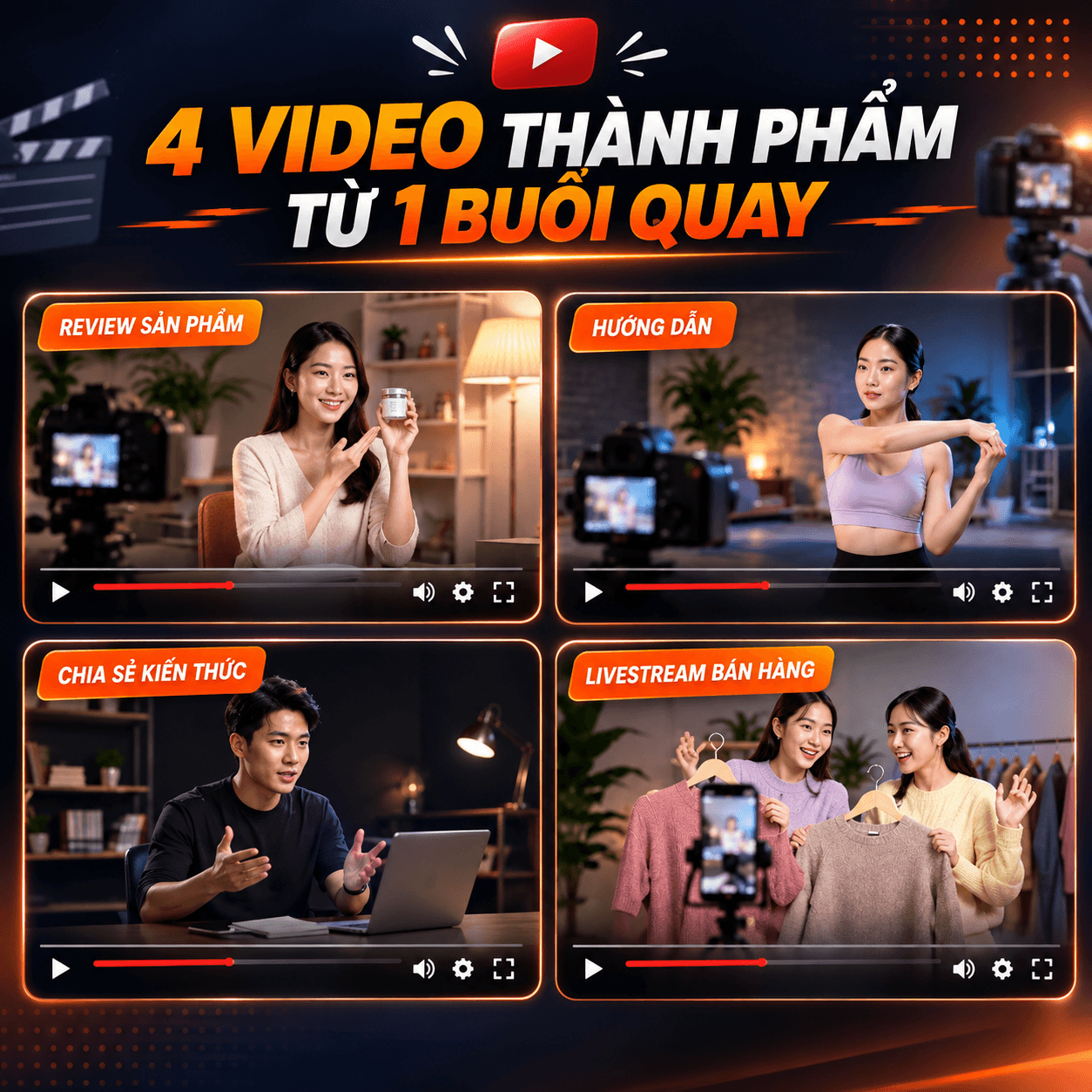 1 buổi quay ra 4 video - Quy trình sản xuất tại VibeHolic