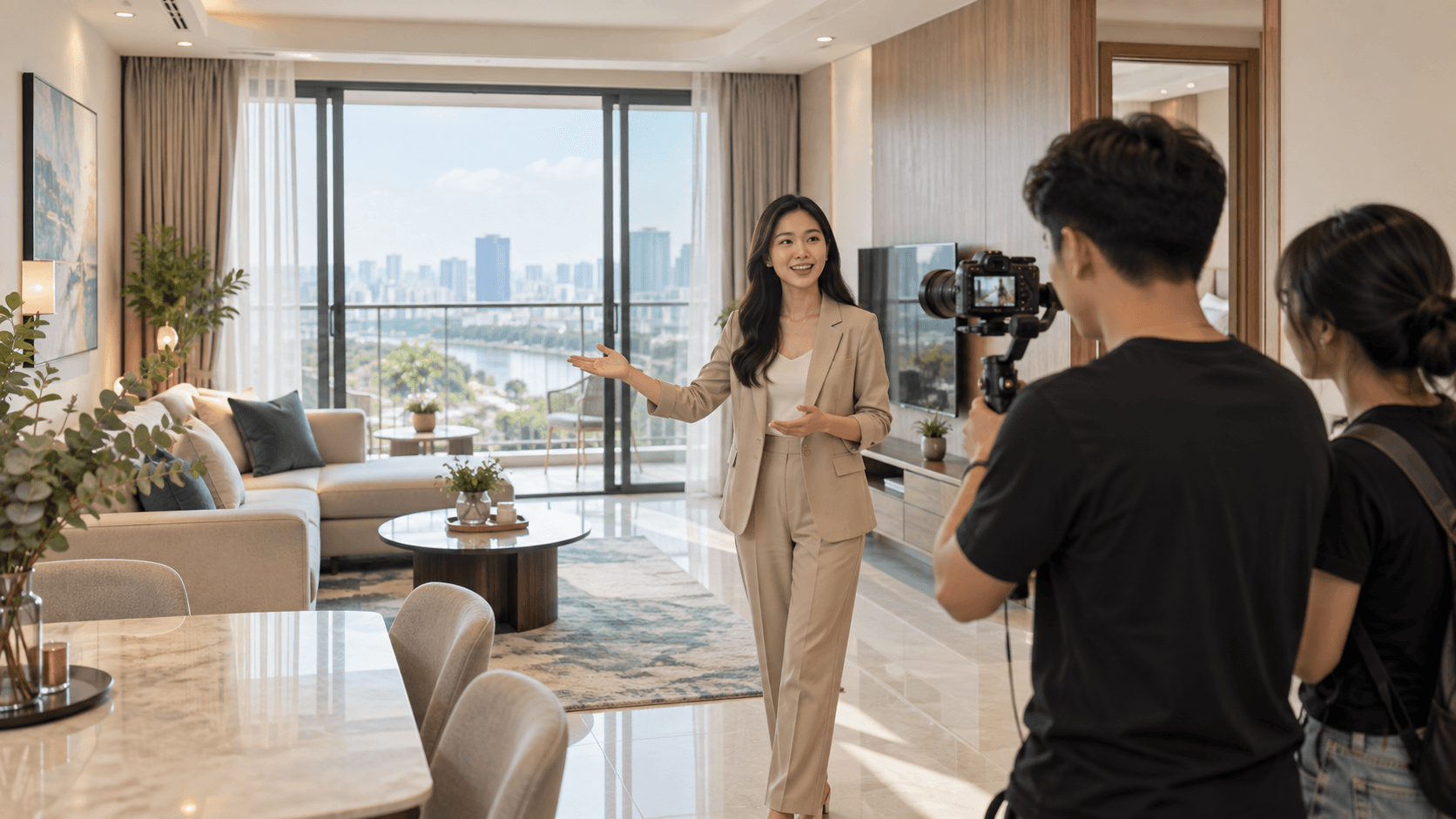 Video nhà mẫu: kể hành trình tham quan bằng hình ảnh có bối cảnh