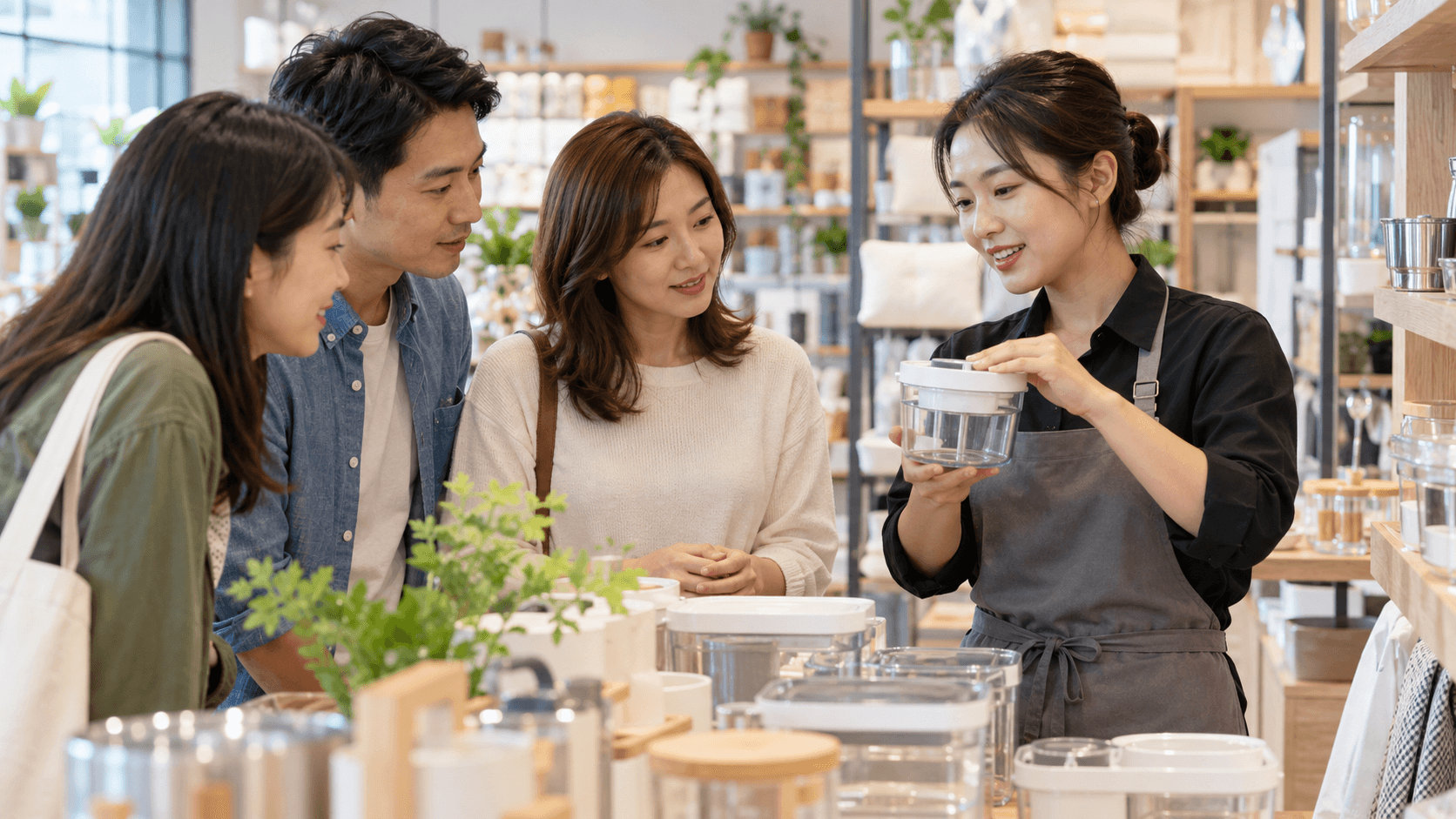 Hướng dẫn nhân viên trình diễn sản phẩm tại cửa hàng
